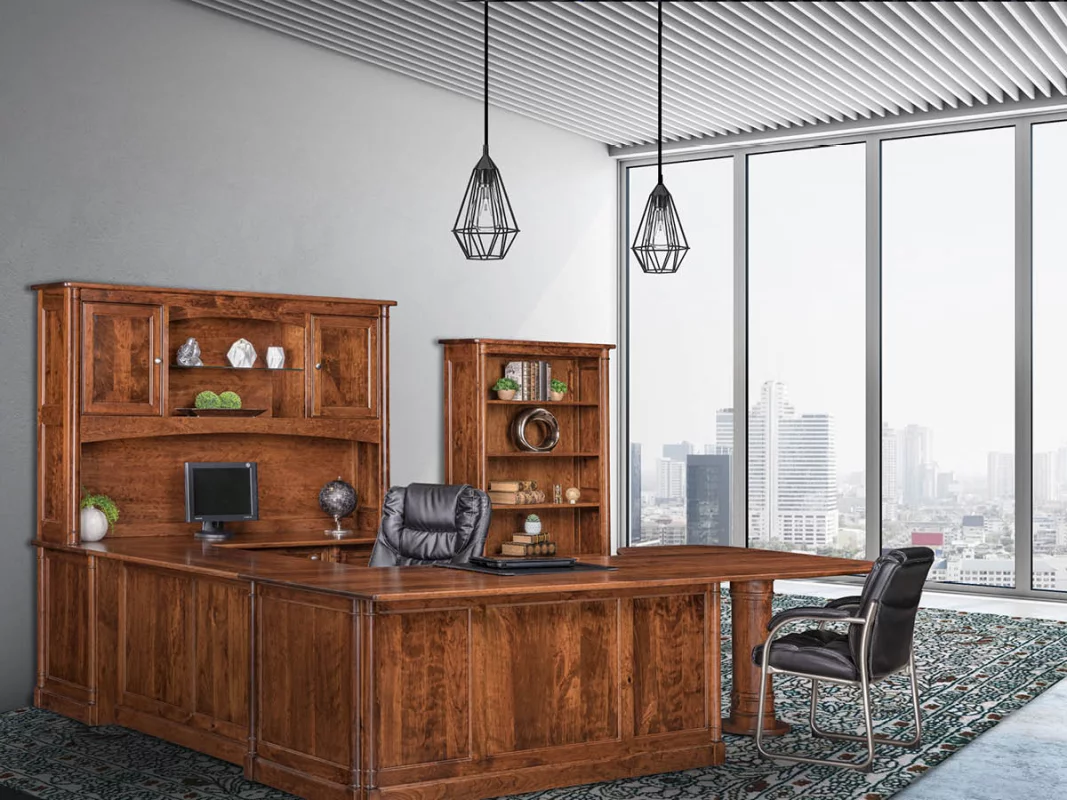 Rustic Cherry Office Furniture Set
