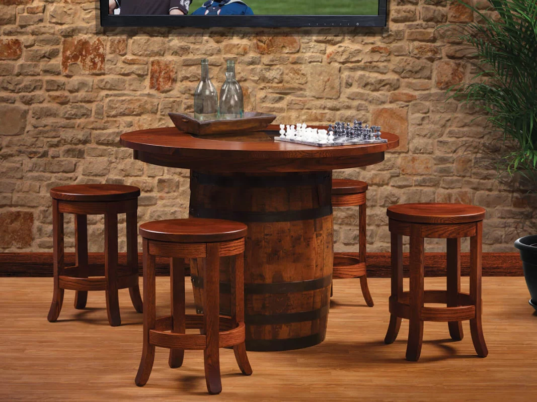 Amish Made Custom Barrel Pub Table