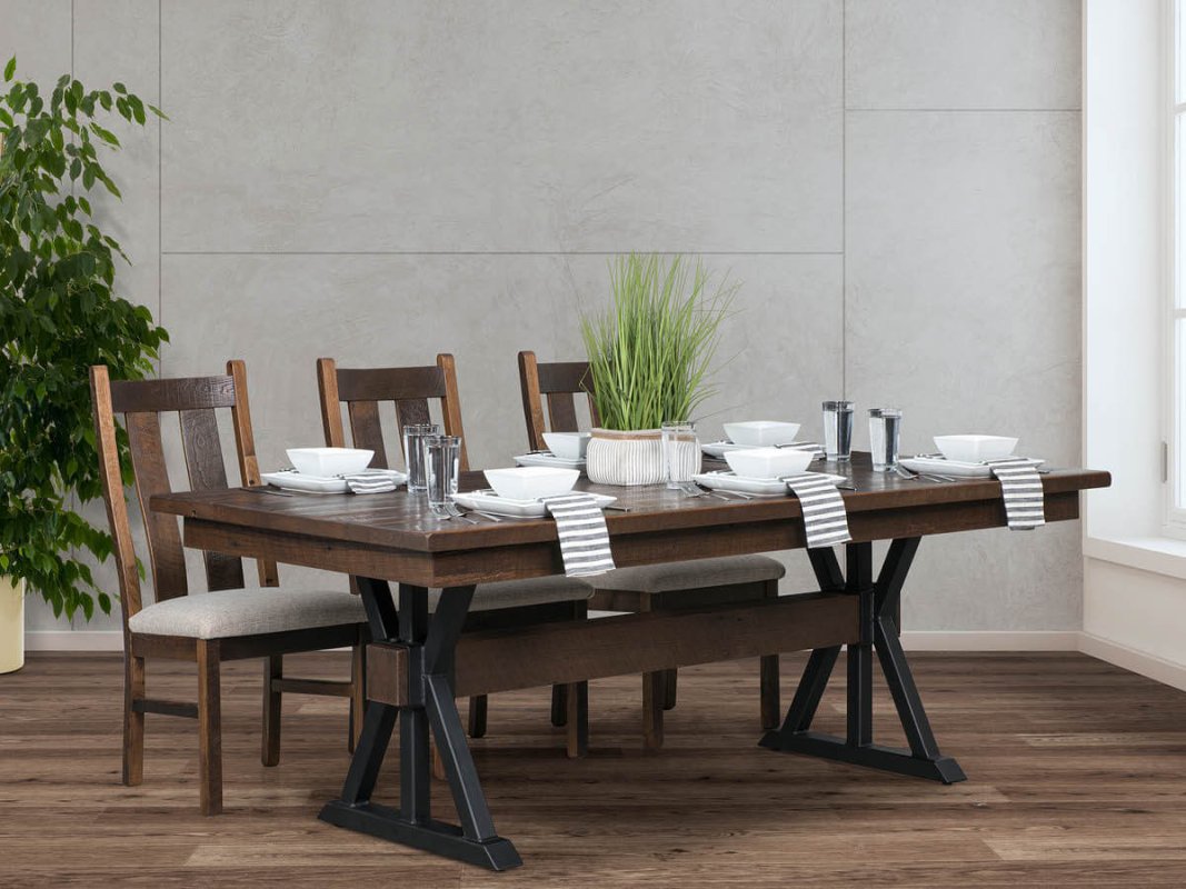 Lepanto Reclaimed Trestle Table and Side Chairs