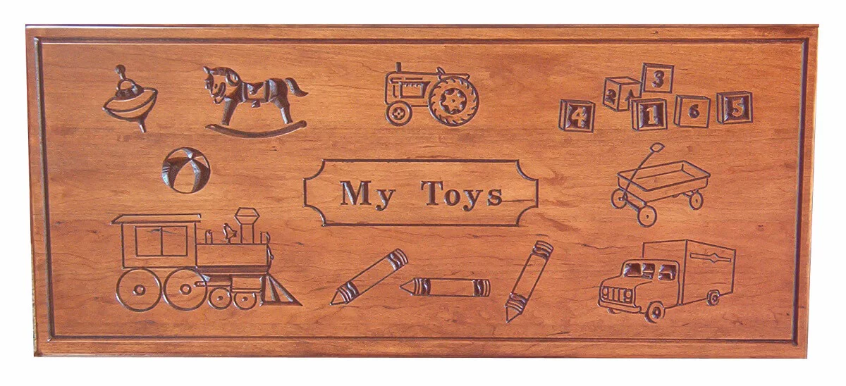 Macie Toy Box engraving detail