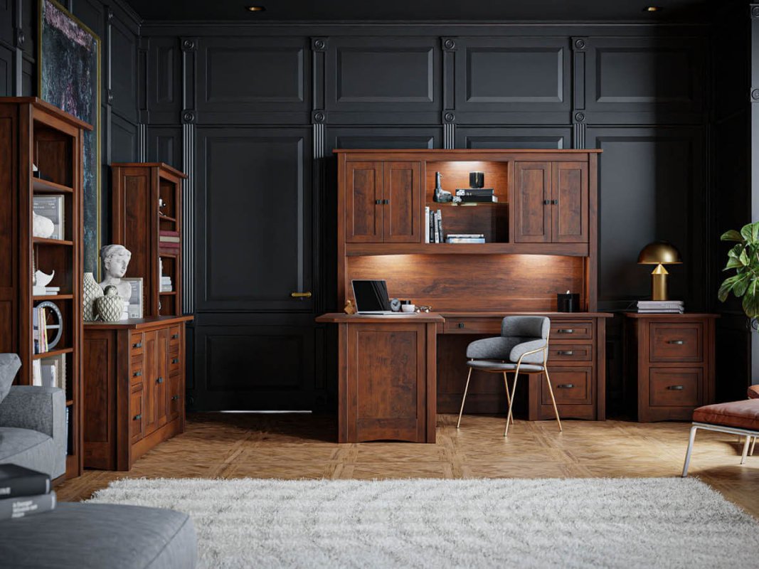 Rustic Cherry Office Furniture Set