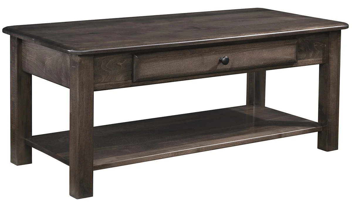 Wood Coffee Table with Rounded Edge