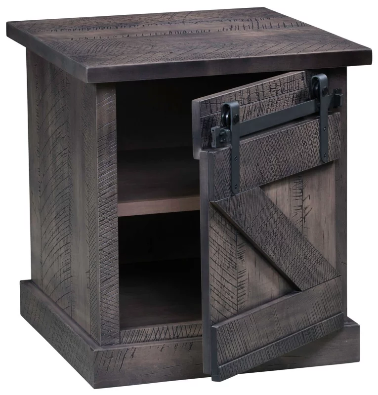 Barn Door End Table Open