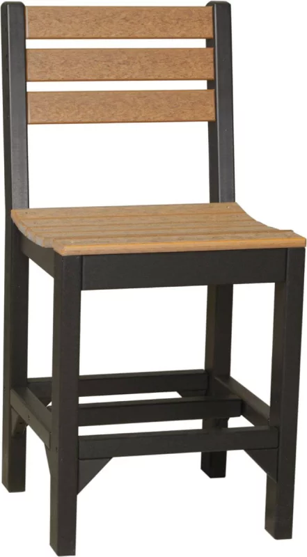 Antique Mahogany and Black New Guinea Outdoor Bar Chair