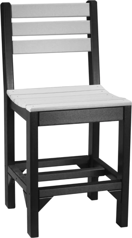 Dove Gray and Black New Guinea Outdoor Bar Chair