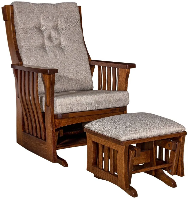 Amish Handmade Glider and Ottoman