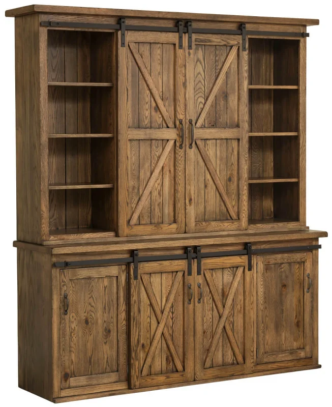 Rustic Barn Door China Cabinet