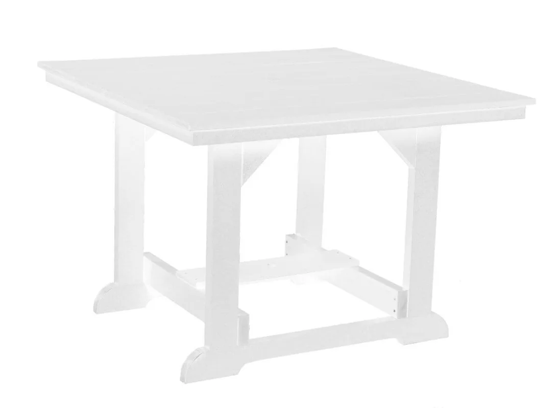 White Oristano Square Outdoor Dining Table
