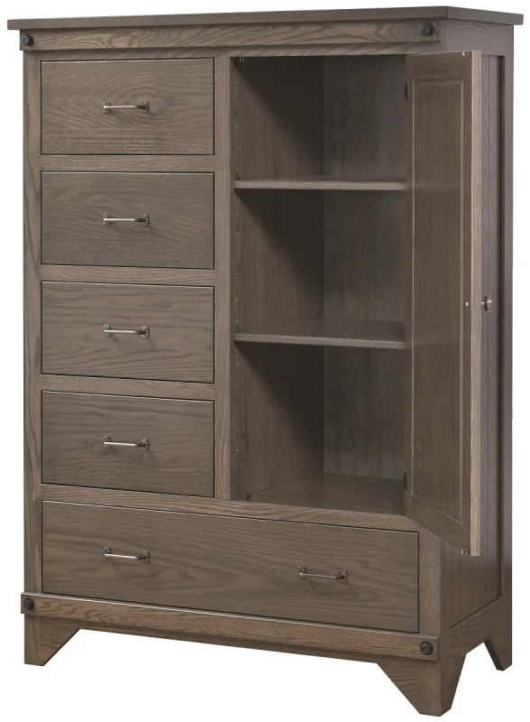 Rustic Gray Oak Armoire