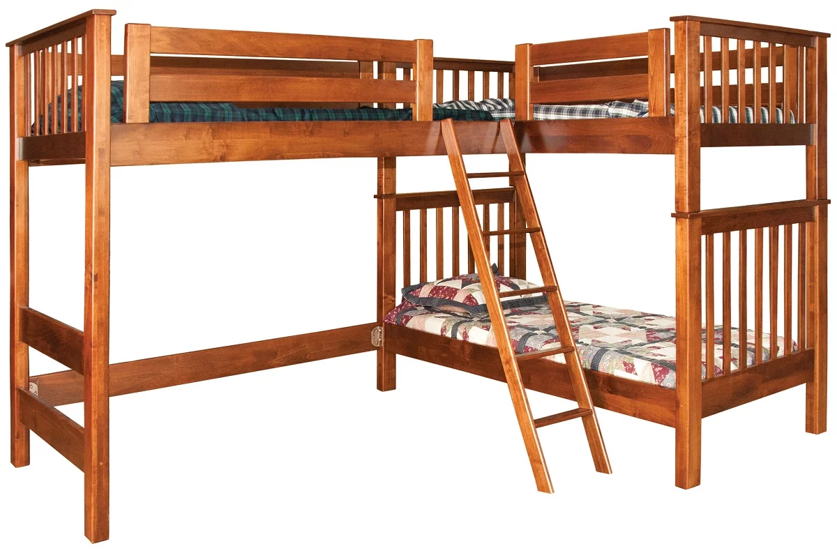 Pickens L-Shaped Bunk Bed - Adult-Friendly & Amish