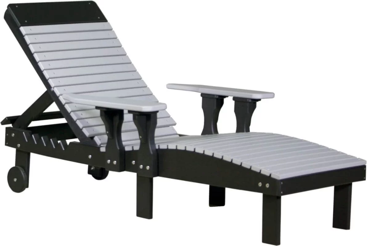 Dove Gray and Black Pigeon Point Poly Lounge Chair