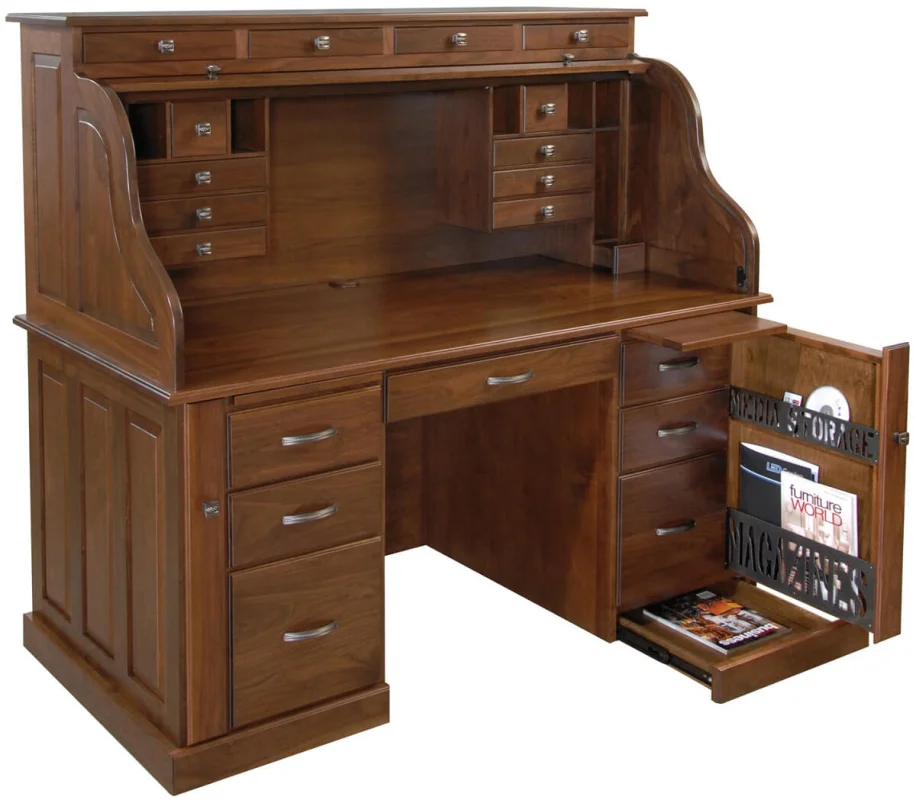 Professor's Roll Top Desk - Closeable Lid