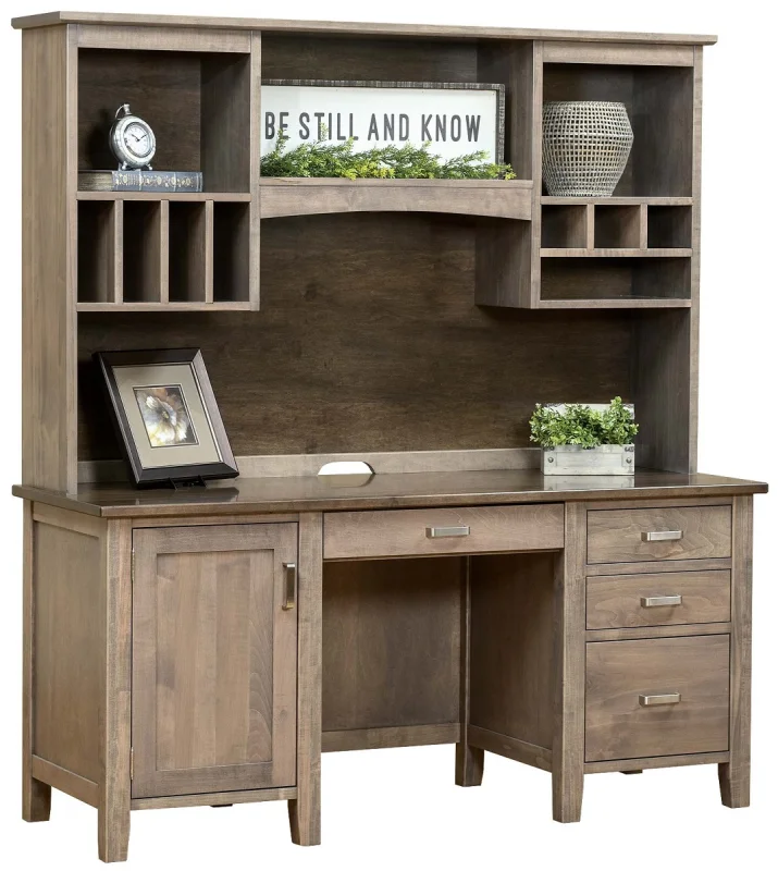 Modern Computer Desk with Hutch