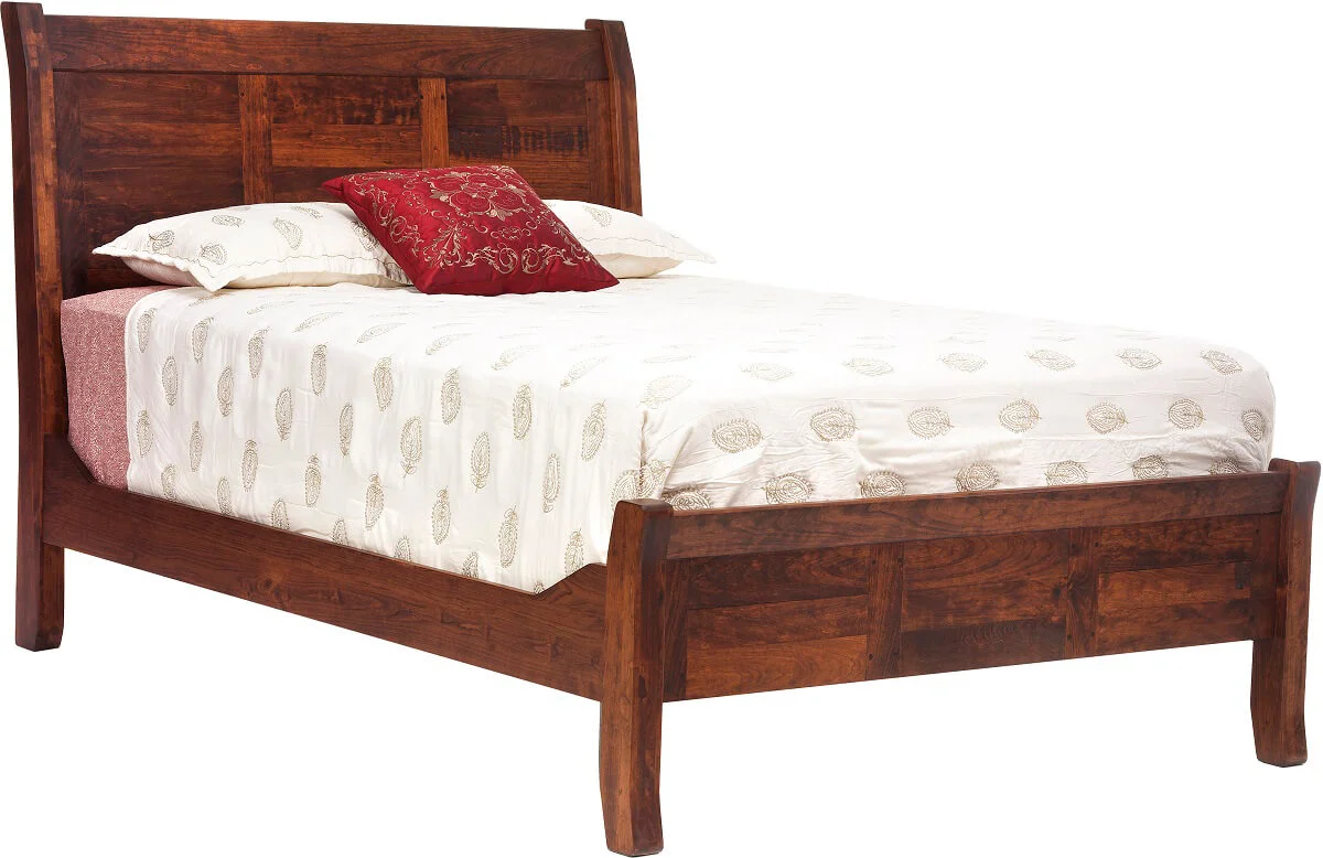 Roswell Rustic Cherry Sleigh Bed