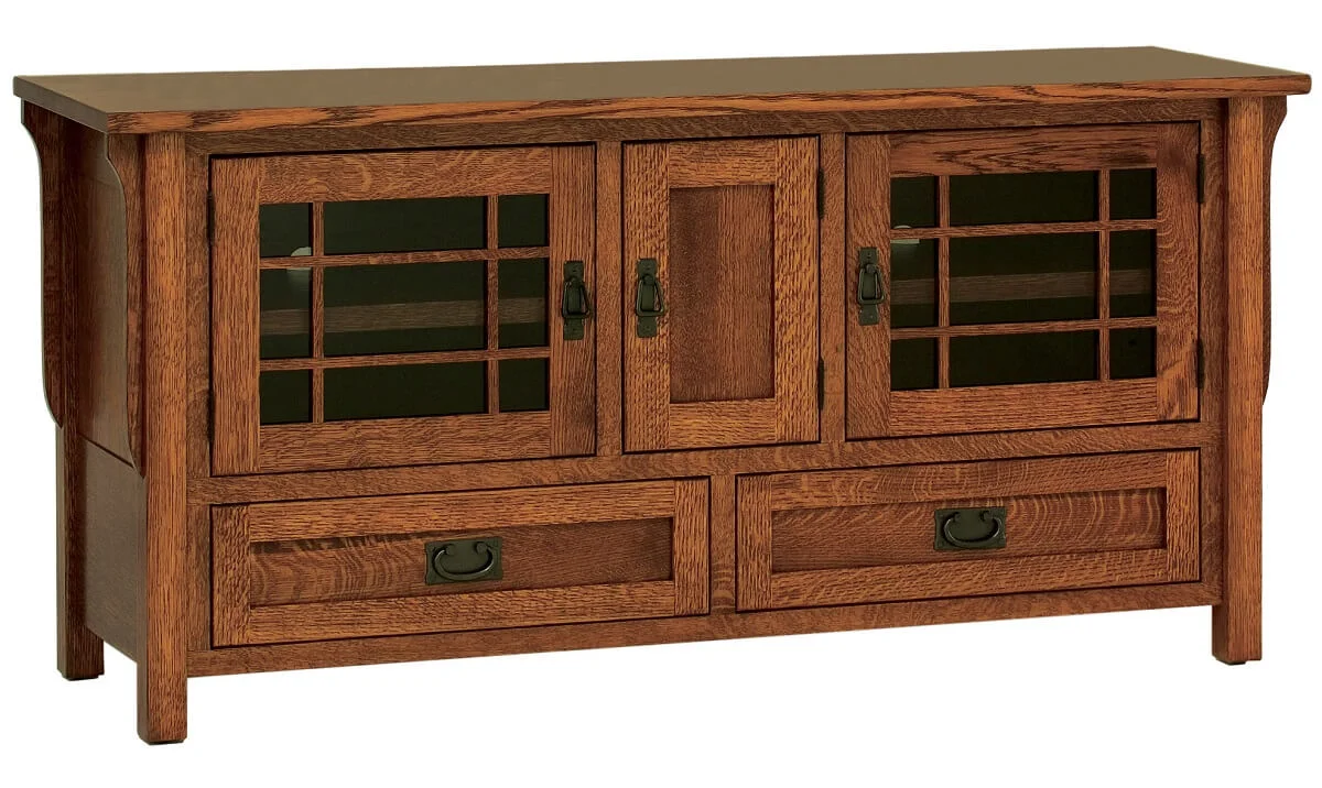 Quartersawn Oak 3-Door Media Stand
