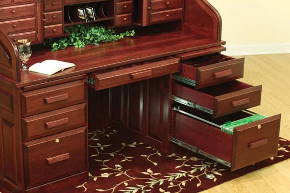 Sebattus Amish Rolltop Desk: Amish-Made & Wood