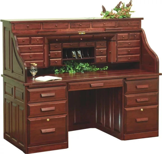 Sebattus Amish Rolltop Desk: Amish-Made & Wood