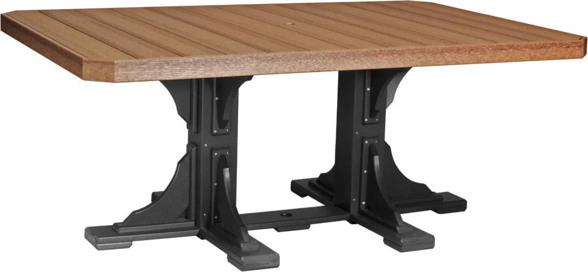 Antique Mahogany and Black Stockton Outdoor Dining Table