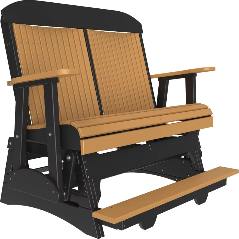 Cedar and Black Stockton Loveseat Balcony Glider
