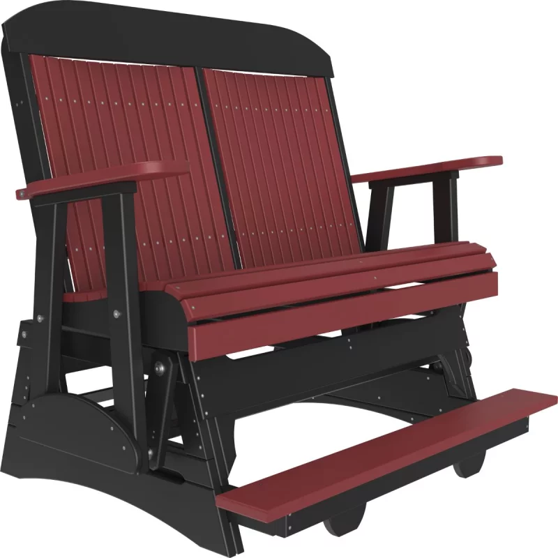 Cherrywood and Black Stockton Loveseat Balcony Glider