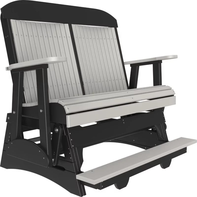 Dove Gray and Black Stockton Loveseat Balcony Glider