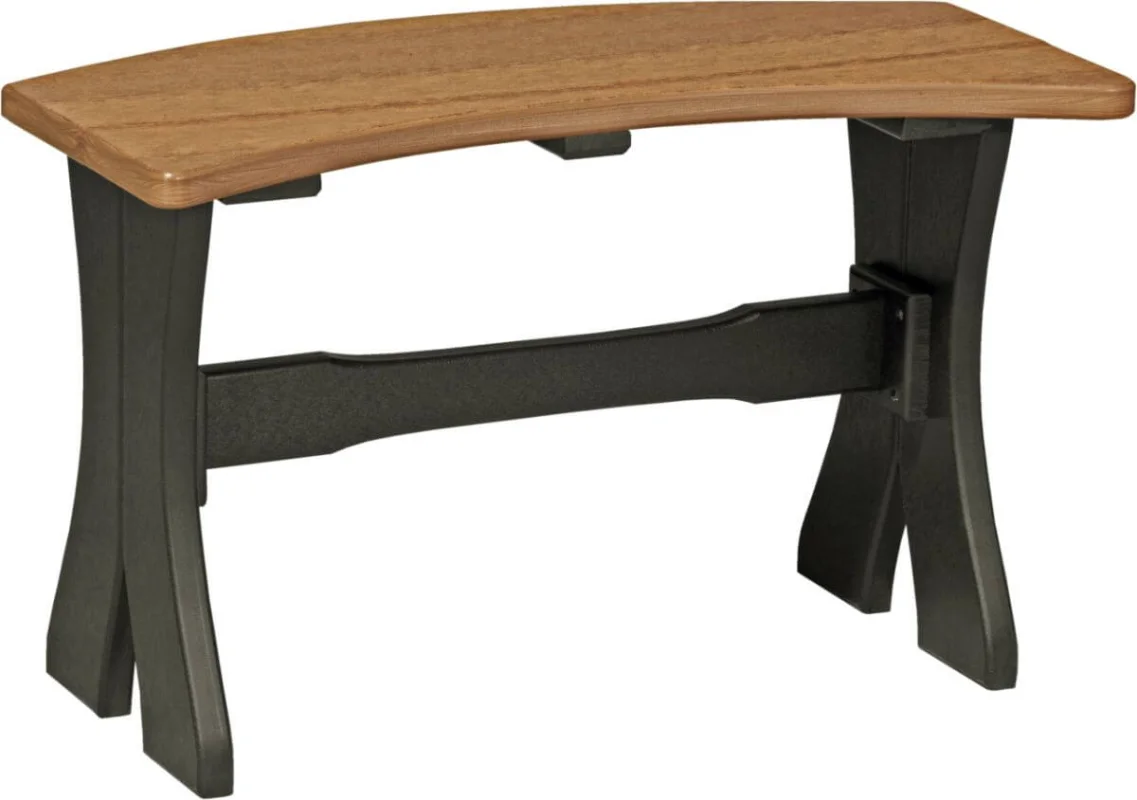 Antique Mahogany and Black Stockton Outdoor Dining Bench