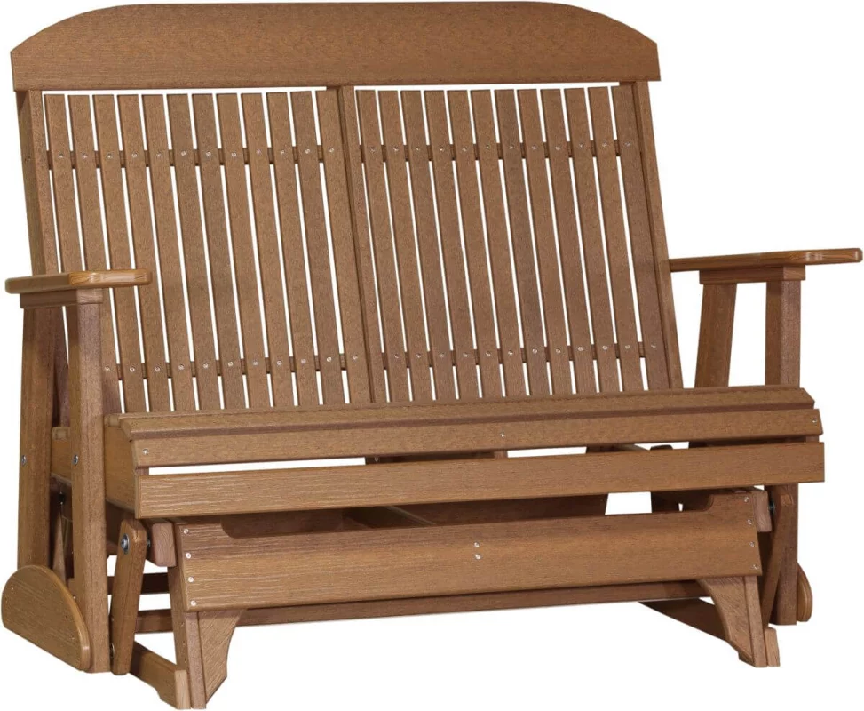 Antique Mahogany Stockton Outdoor Glider Bench