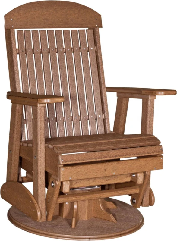 Antique Mahogany Stockton Outdoor Swivel Glider
