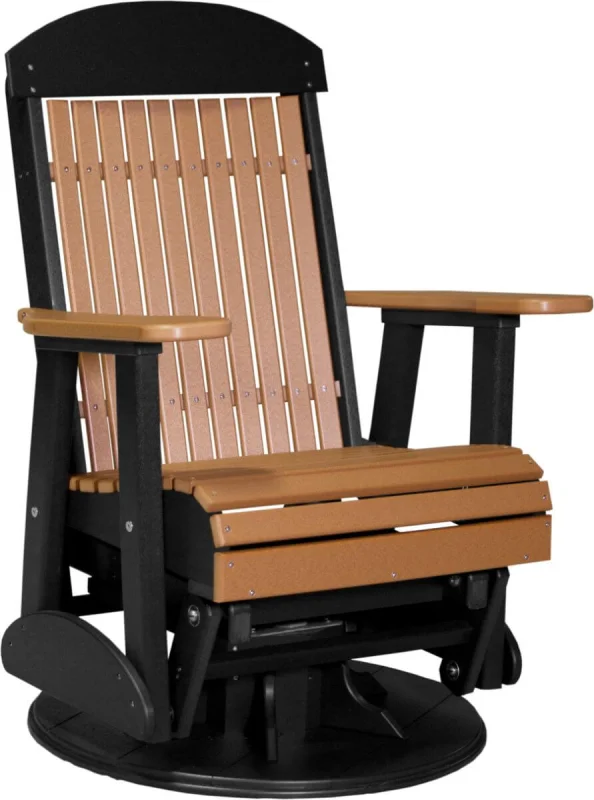 Cedar and Black Stockton Outdoor Swivel Glider
