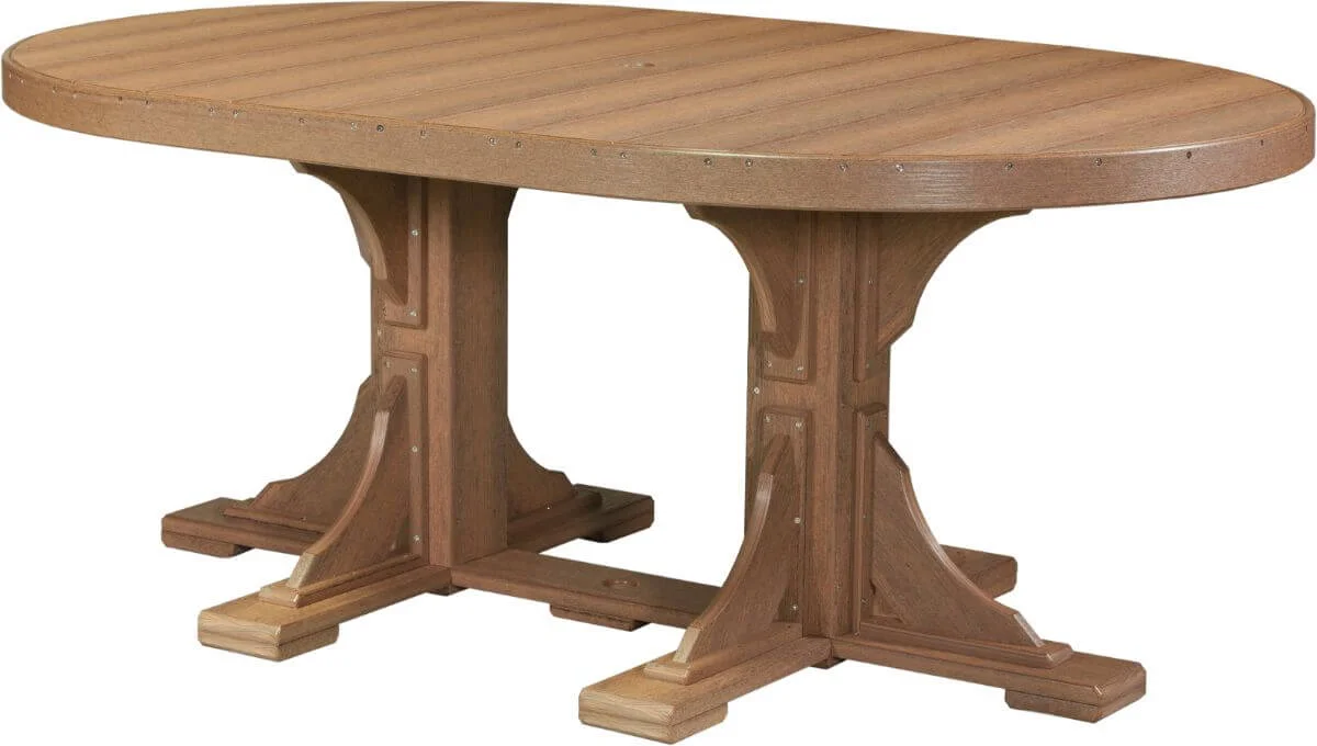Antique Mahogany Stockton Outdoor Oval Dining Table