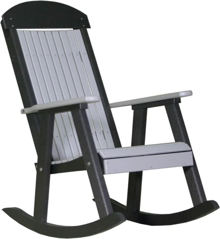 Dove Gray and Black Stockton Porch Rocker