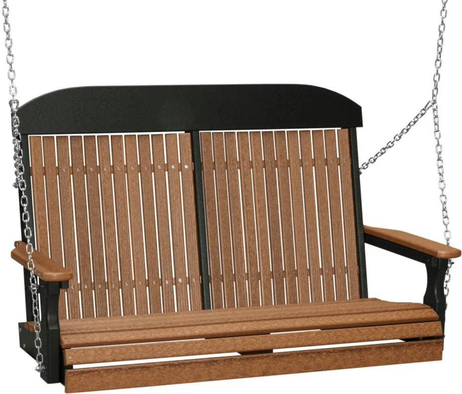 Antique Mahogany and Black Stockton Porch Swing