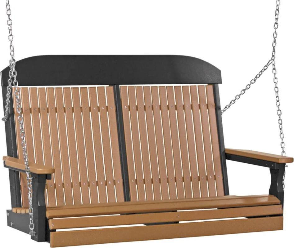 Cedar and Black Stockton Porch Swing