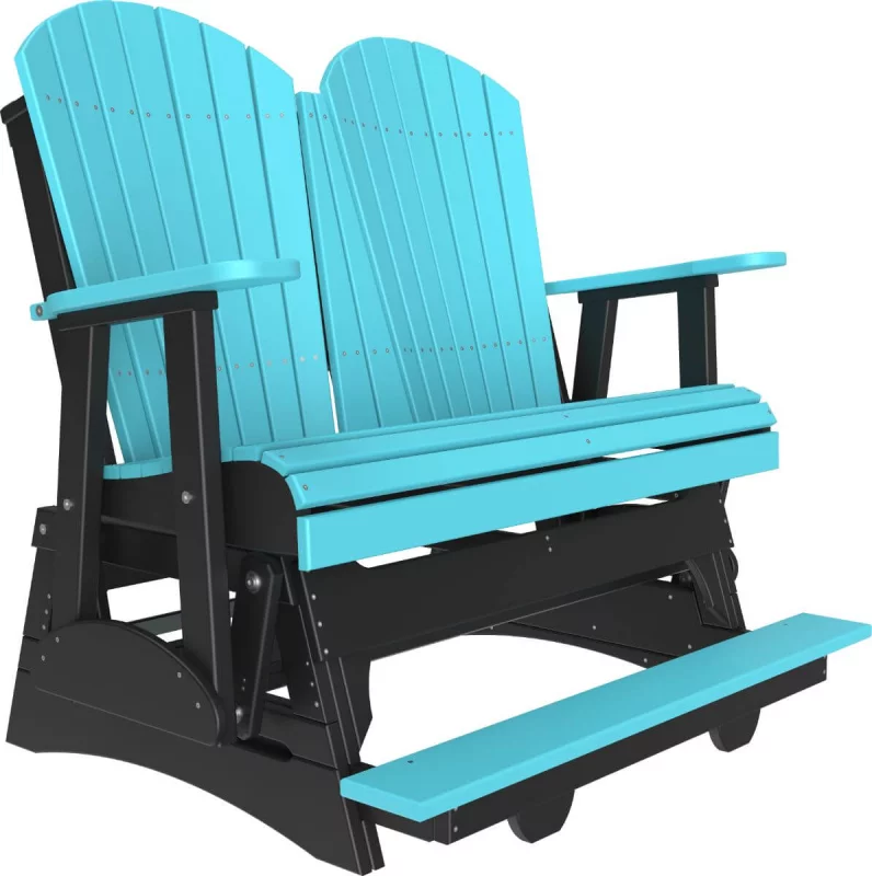 Aruba Blue and Black Tahiti Loveseat Balcony Glider