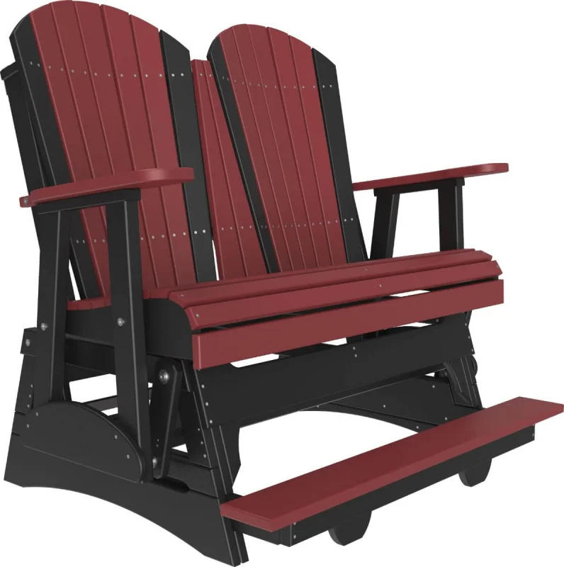 Cherrywood and Black Tahiti Loveseat Balcony Glider