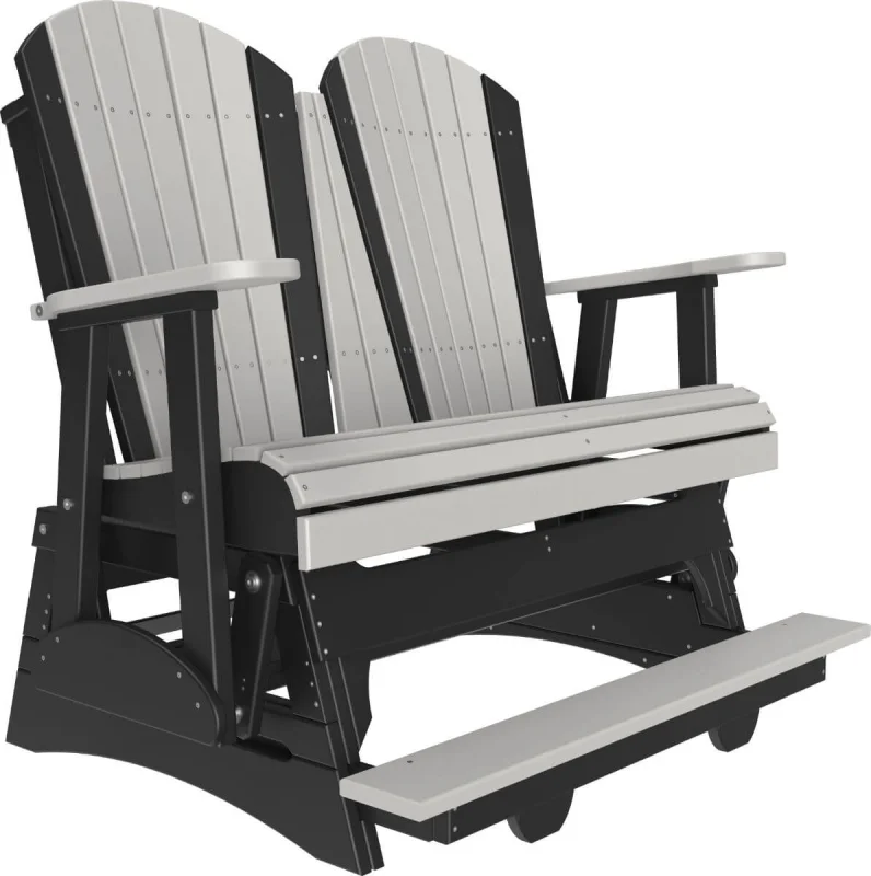 Dove Gray and Black Tahiti Loveseat Balcony Glider