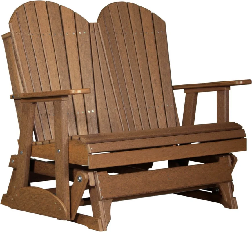 Antique Mahogany Tahiti Loveseat Patio Glider