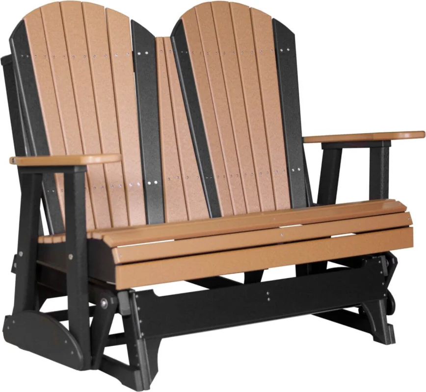 Cedar and Black Tahiti Loveseat Patio Glider