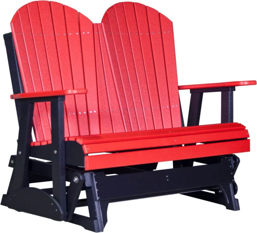 Red and Black Tahiti Loveseat Patio Glider