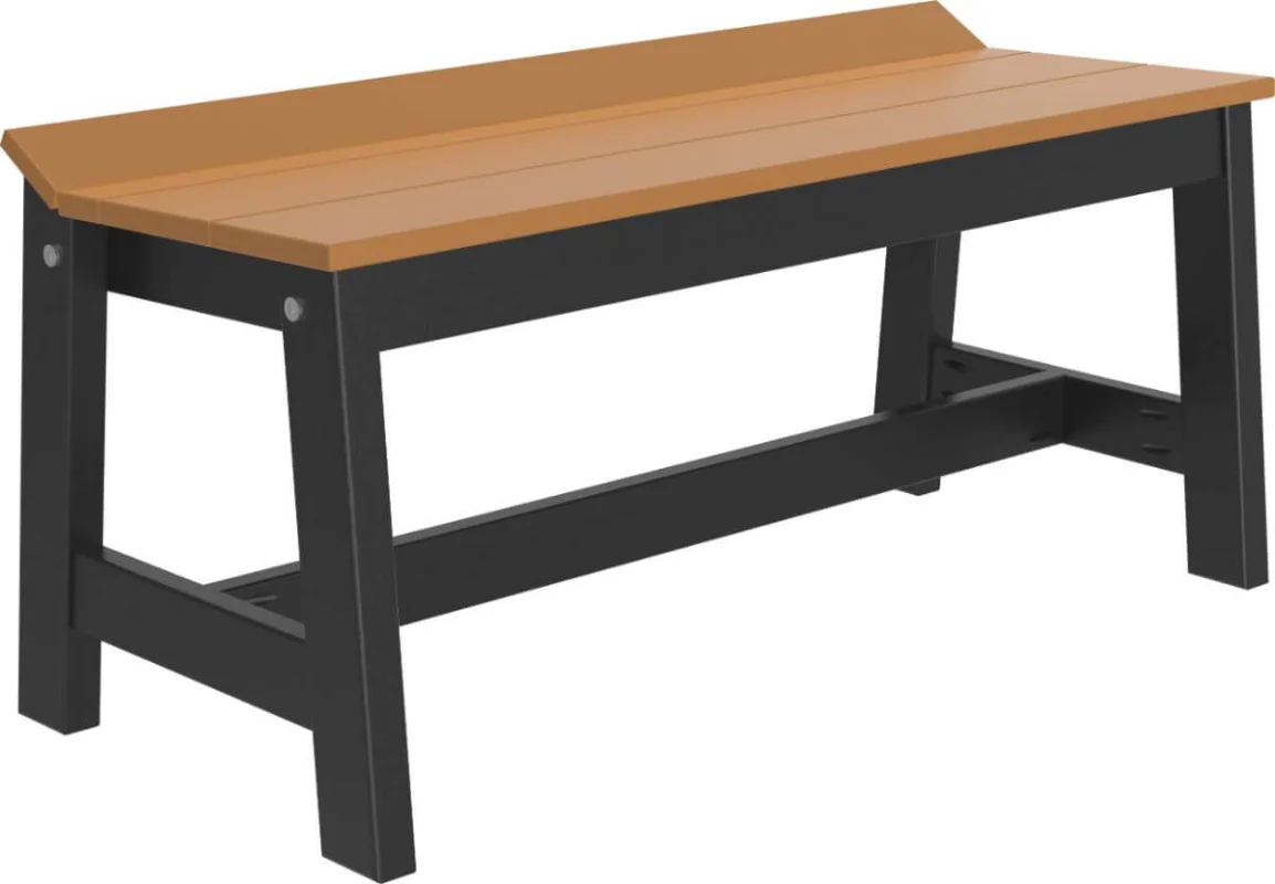 Cedar and Black Stockton Outdoor Dining Bench
