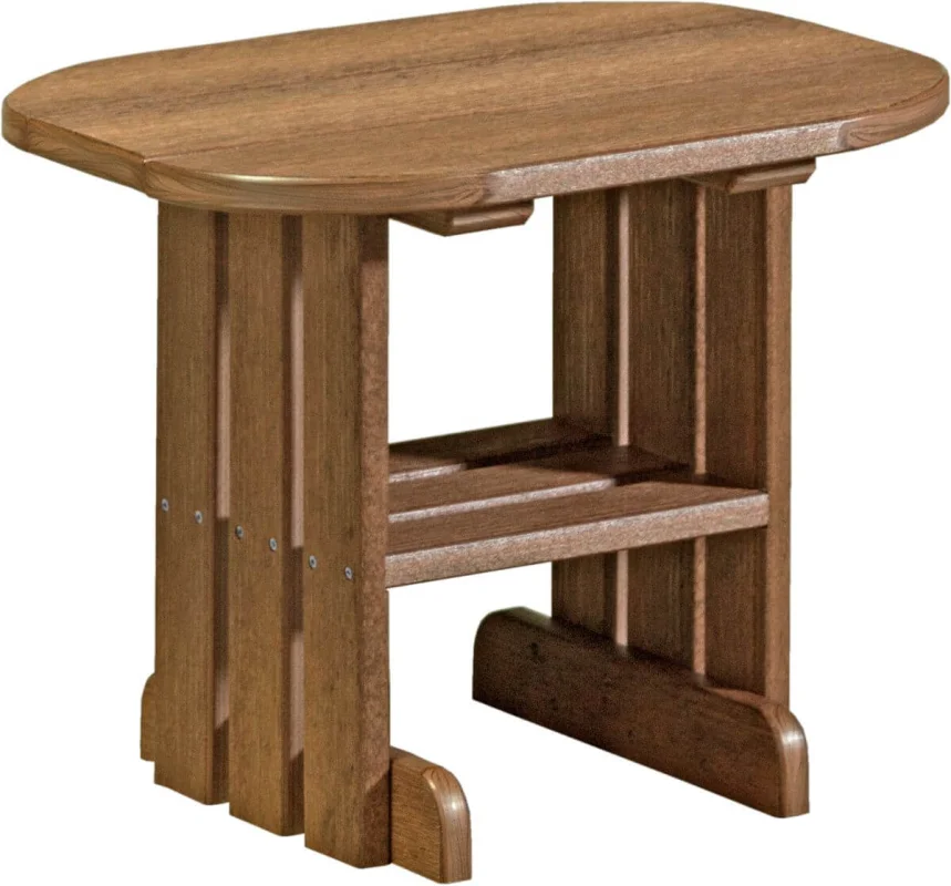 Antique Mahogany Tahiti Outdoor Side Table