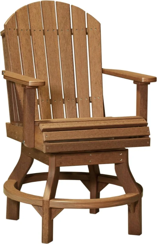 Antique Mahogany Tahiti Outdoor Swivel Bar Chair