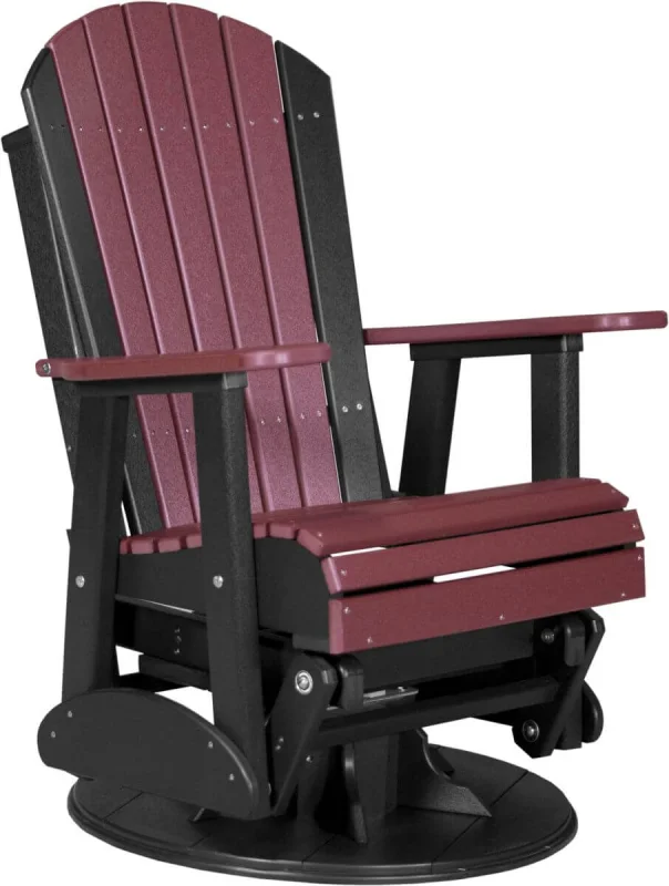 Cherrywood and Black Tahiti Outdoor Swivel Glider