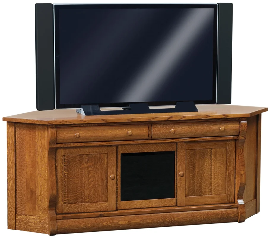 Oak Corner Media Console