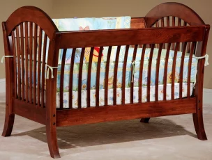 West Village Crib in Brown Maple with our Christmas Cloves finish
