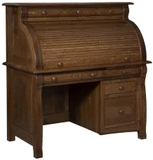 Quartersawn White Oak Roll Top Office Desk