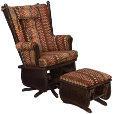 Oak High Back Swivel Glider