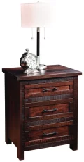 Boxi Rustic 3-Drawer Bedside Table
