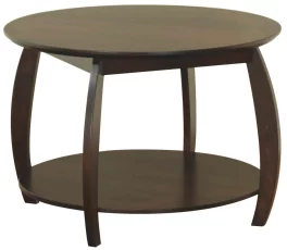 Bromley Round Console Table in Brown Maple