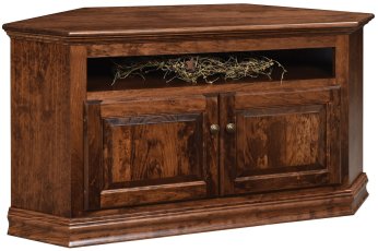Traditional Hardwood Corner Media Cabinet